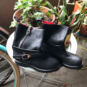 MCM Leather Moto Boots